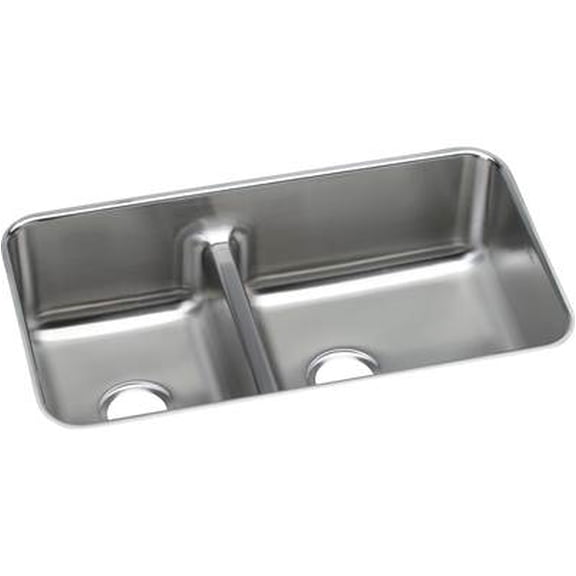 Elkay Lustertone Classic Stainless Steel 32-1/16" x 18-1/2" x 9", 40/60 Double Bowl Undermount Sink with Aqua Divide