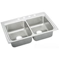 thumbnail image 1 of Elkay LR3322MR2 Lustertone Classic 33 x 22 x 8-1/8 Equal Double Bowl Drop-In Sink, 2 Holes Offset, Stainless, 1 of 7