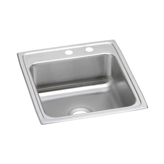 Elkay, LRAD202260MR2 , 18 Gauge Stainless Steel 19.5" x 22" x 6" Single Bowl Drop-in Kitchen Sink, Sinks