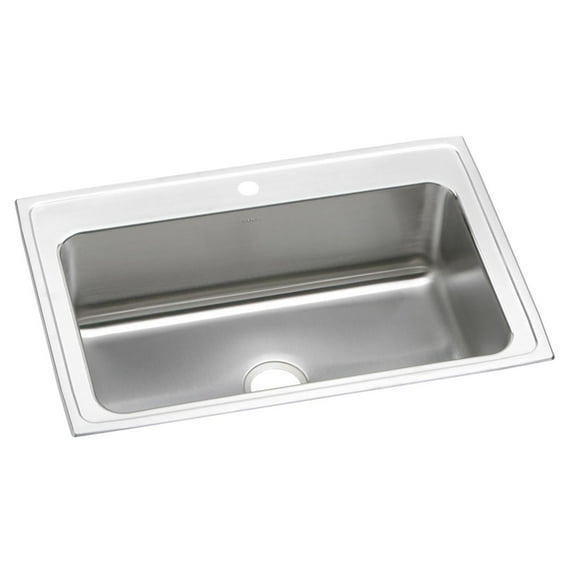 Elkay Lustertone Classic Stainless Steel 33" x 22" x 10-1/8", Single Bowl Drop-in Sink