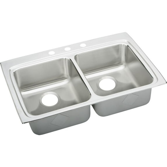 Elkay LRADQ332260MR2 33 x 22 Inch Gourmet Sink with Quick-Clip