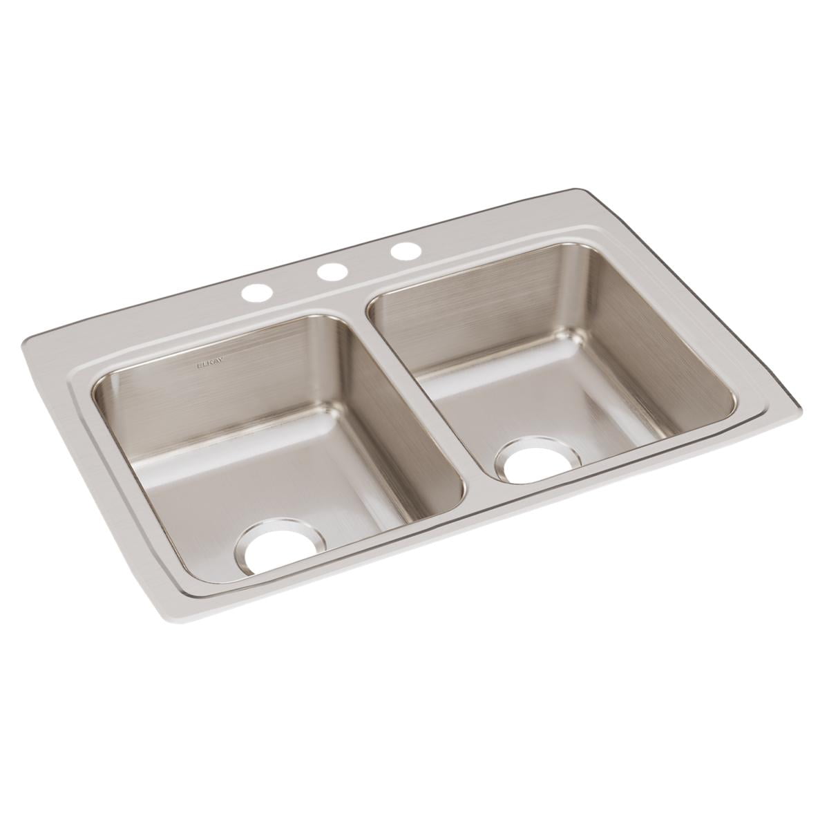 Lustertone Stainless Steel Double Basin Drop-In Kitchen Sink