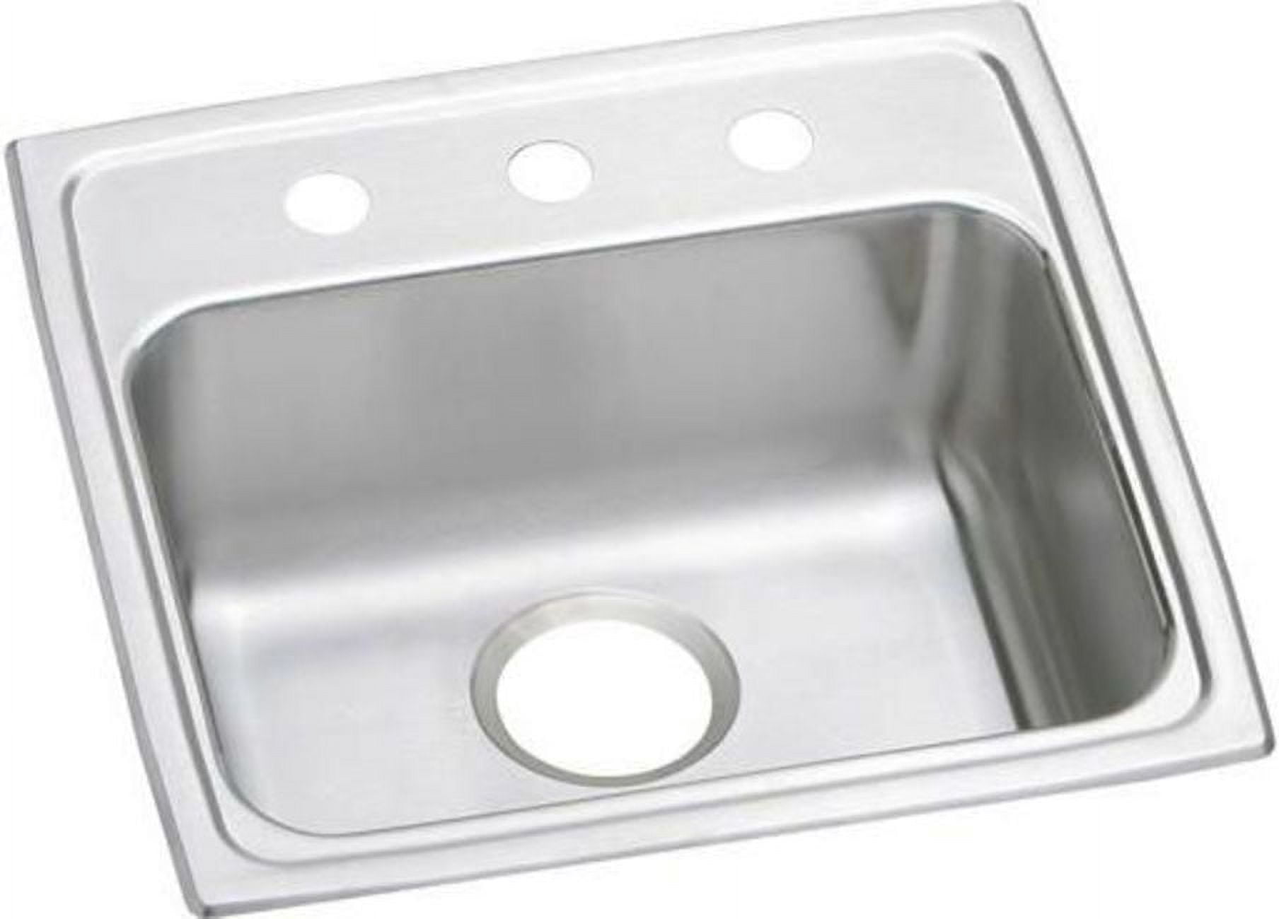 Elkay LRAD1919553 Lustertone Stainless Steel 19-1/2" x 19" x 5-1/2", Single Bowl Top Mount ADA Sink Lustertone