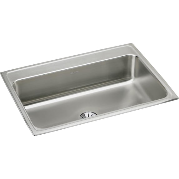Elkay Lustertone Classic Stainless Steel 31" x 22" x 7-5/8", Single Bowl Drop-in Sink with Perfect Drain
