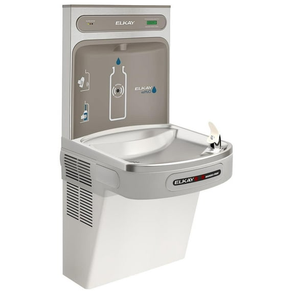 Elkay Lzo8wslk Ezh2o Wall Mounted Drinking Fountain And Hands Free Bottle Filling Station