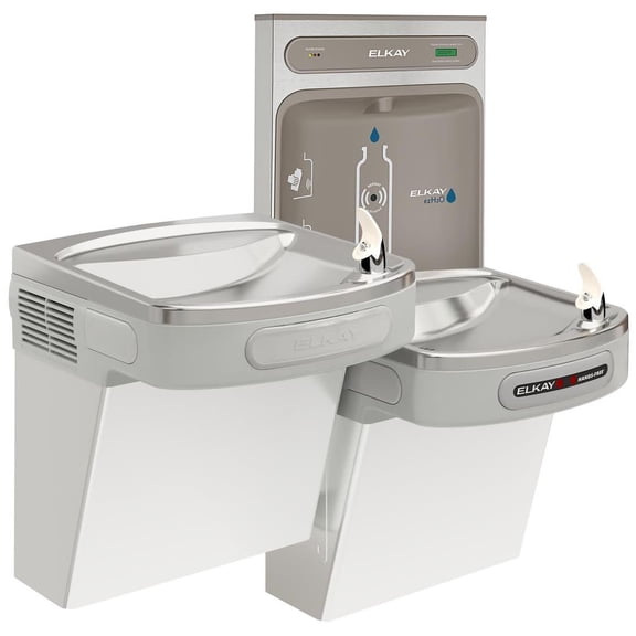 Elkay LZOTL8WSLK Ezh2o Wall Mounted Bi-Level Drinking Fountain And Hands Free Bottle