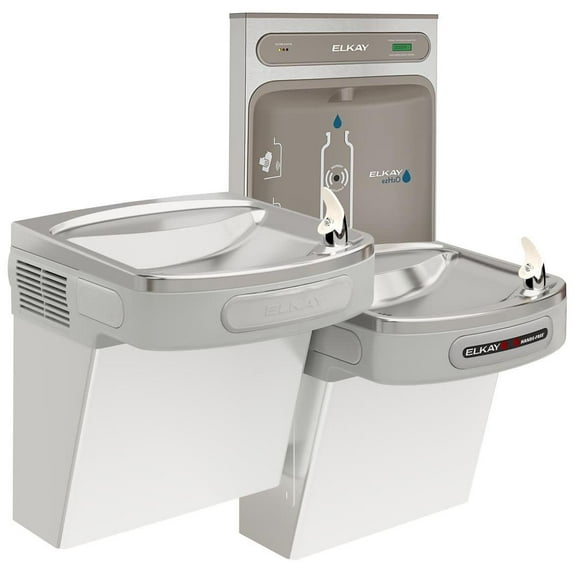 Elkay Lzotl8wslk Ezh2o Wall Mounted Bi-Level Drinking Fountain And Hands Free Bottle