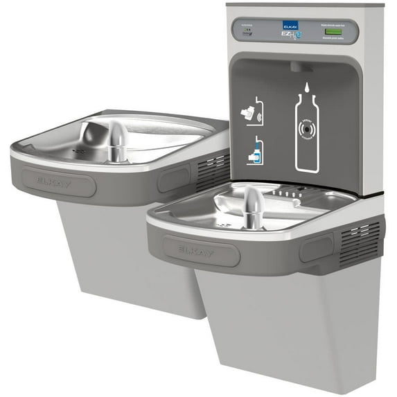 Elkay Lzstlddwsvrk Ezh20 36-3/4" Wall Mounted Bi-Level Station Hands Free Bottle Filler