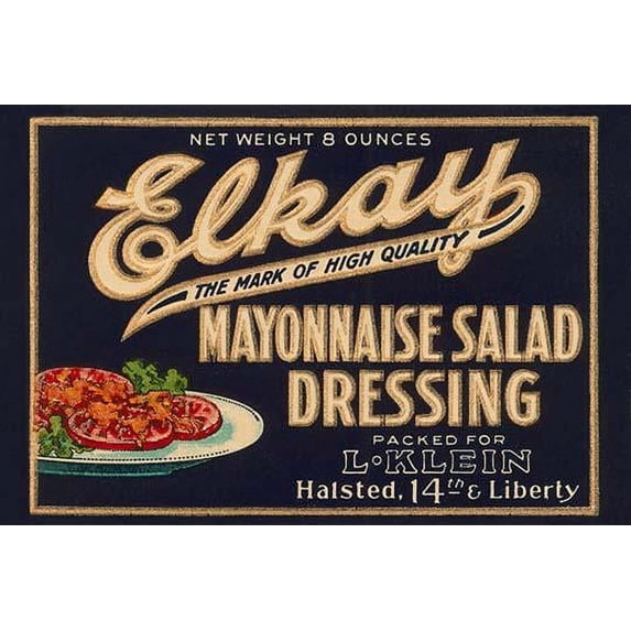 Elkay Mayonnaise Salad Dressing- Fine Art Canvas Print (20" x 30")