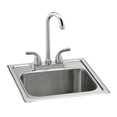 thumbnail image 1 of Elkay 15 in. Drop-in Single Bowl 20-Gauge Durable Satin Stainless Steel Kitchen Sink Kit w/ Faucet, 1 of 6