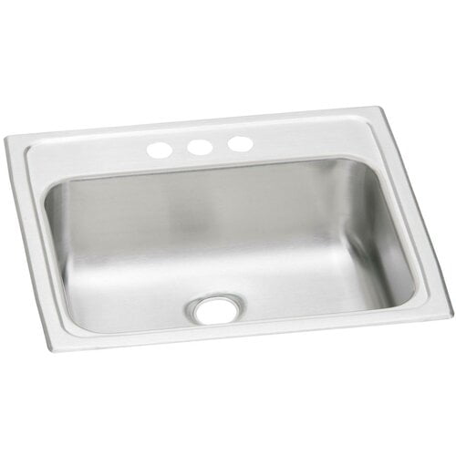 Elkay PSLVR1917CS3 Asana Pacemaker Stainless Steel Single Bowl Top Mount Sink with 3 Faucet Holes