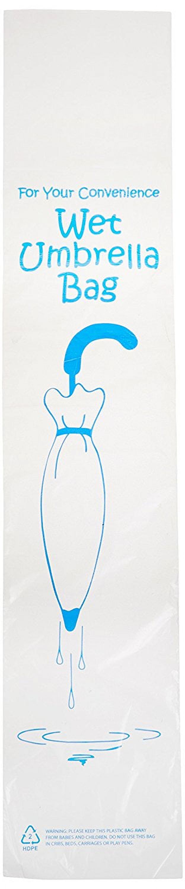 Elkay Plastics Long Plastic Wet Umbrella Bag, 7" x 35" + 1.5" Lip, Clear 1000/Case