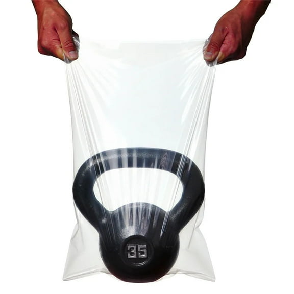Elkay Plastics Open Ended 0.6 mil  LLDPE Gusset Bag Clear, 8" Length x 4" Width x 18" Depth | 4 Packs of 1,000