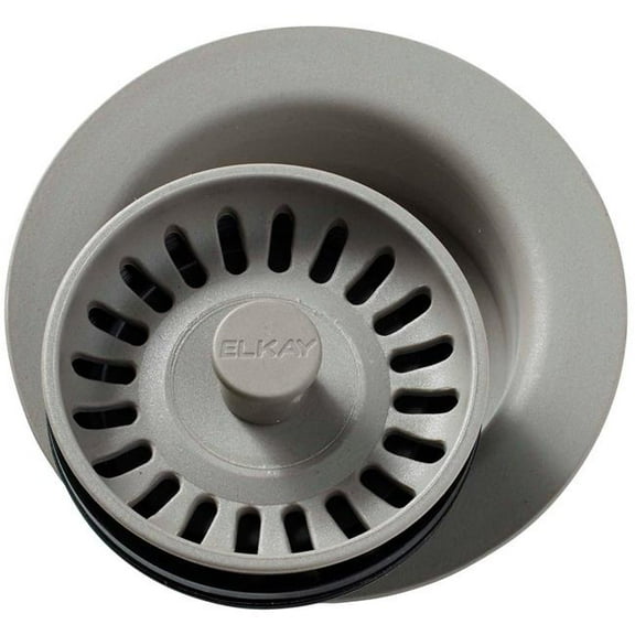 Elkay Polymer 3-1/2 Disposer Flange with Removable Basket Strainer and Rubber Stopper Greige - LKQD35GR