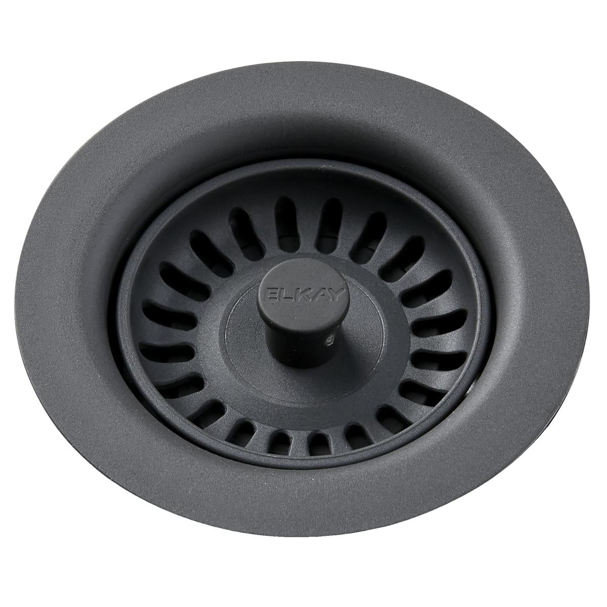 Elkay LKQS35BK Polymer Drain Fitting with Removable Basket Strainer & Rubber Stopper - Black