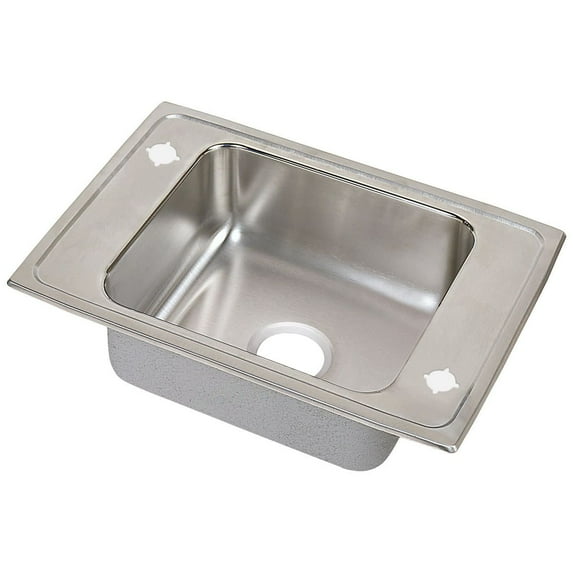 Elkay Psdkr2517 Pacemaker 25" Single Basin Drop In Stainless Steel Utility Sink - 4 Faucet