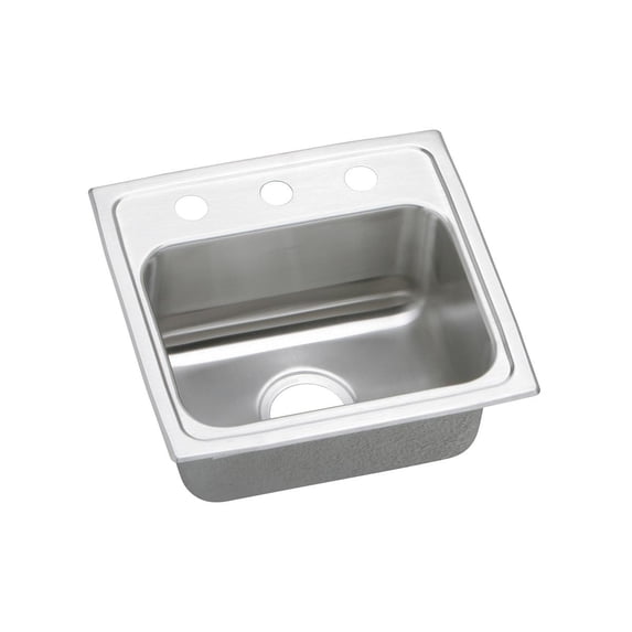 Elkay Psr1716 Celebrity 17" Drop In Single Basin Stainless Steel Kitchen Sink - 3 Faucet