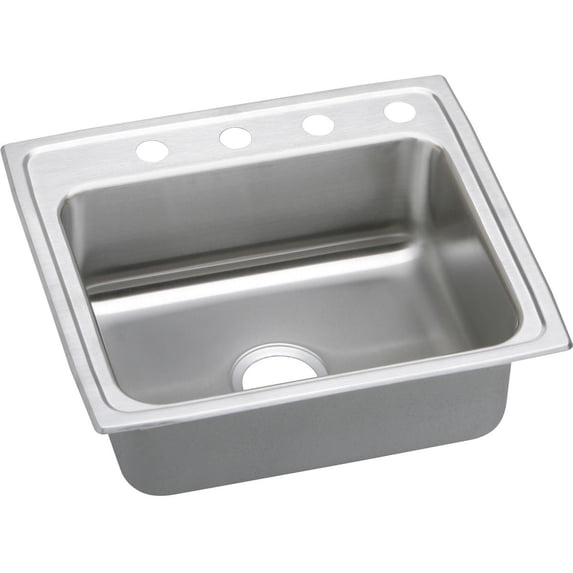 Elkay PSR25223 Gourmet Pacemaker Stainless Steel Single Bowl Top Mount Sink with 3 Faucet Holes