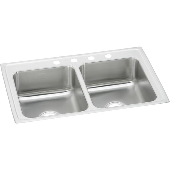 SS 33x21.2x7.5 Dbl Bowl Drop-in Sink