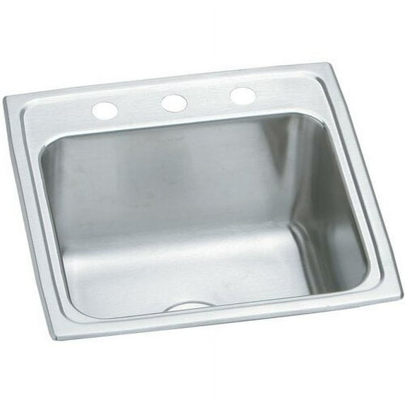 Elkay Pla191910 Pursuit 19-1/2" Single Basin Drop In Stainless Steel Kitchen Sink -