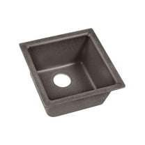Elkay Quartz Classic 15-3/4" x 15-3/4" x 7-11/16", Single Bowl Dual Mount Bar Sink, Slate