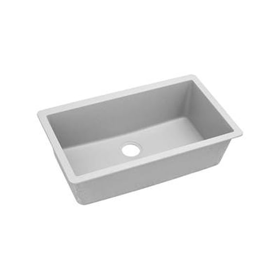 Elkay Quartz Classic 33" Rectangular Undermount Single Bowl Kitchen Sink,White