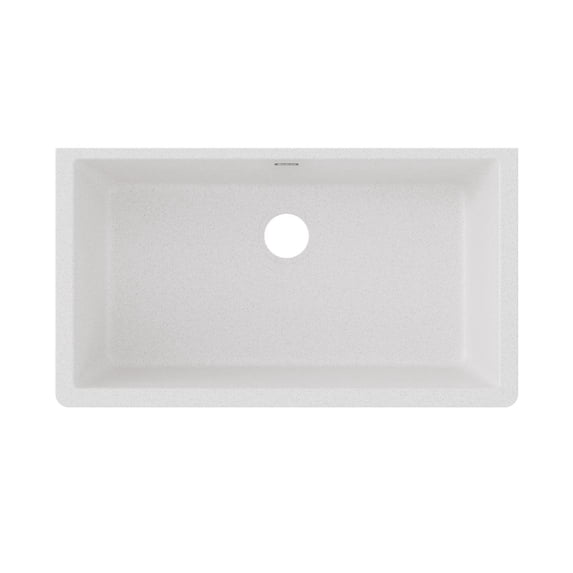 Elkay Quartz Classic 33" Rectangular Undermount Single Bowl Kitchen Sink,White