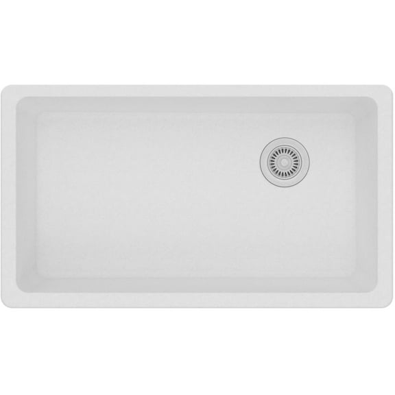 Elkay Quartz Classic 33" x 18-3/4" x 9-1/2", Single Bowl Undermount Sink, White