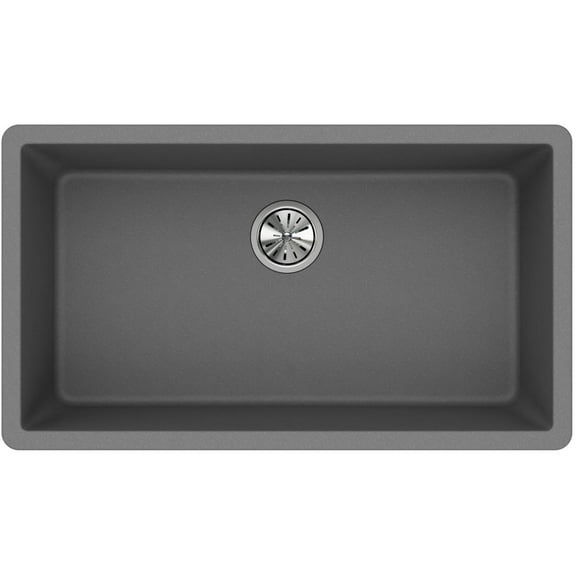 Elkay Quartz Classic 33" x 18-7/16" x 9-7/16", Single Bowl Undermount Sink, Greystone