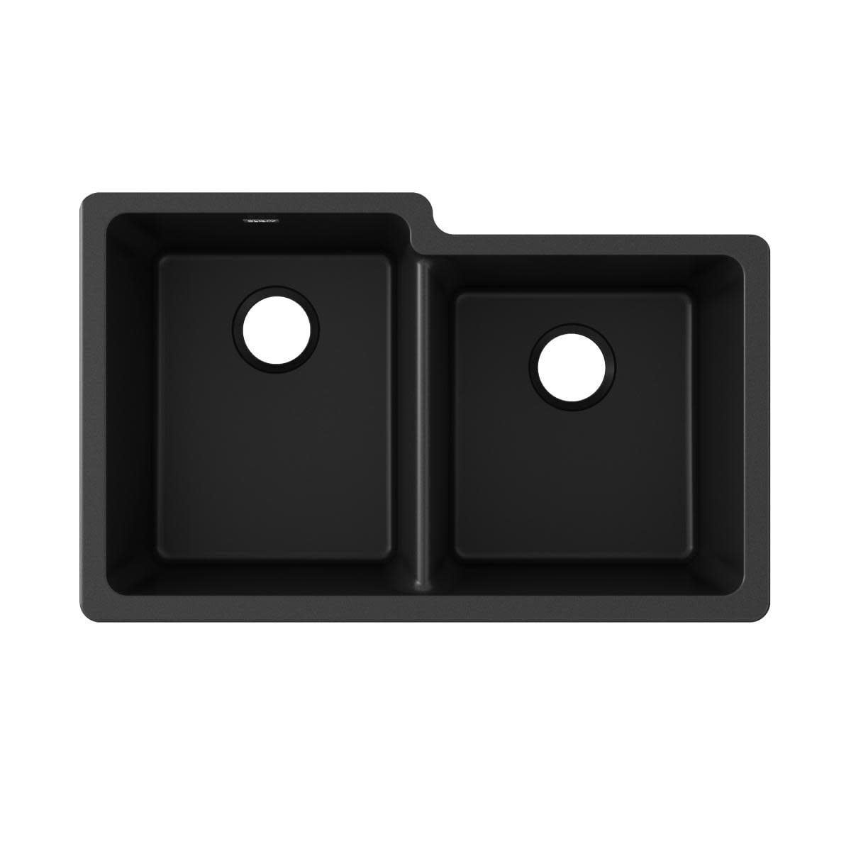 Black Granite Double Bowl Undermount Kitchen Sink
