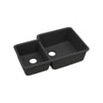 thumbnail image 1 of Elkay Quartz Classic 33" x 20-11/16" x 9", Offset 40/60 Double Bowl Undermount Sink, Black, 1 of 7