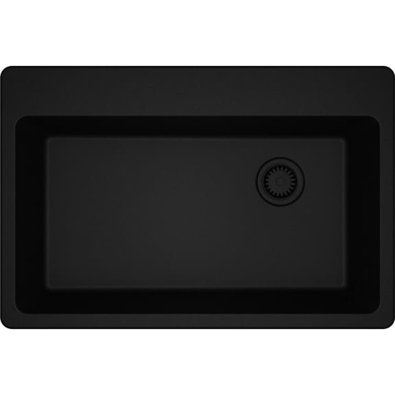 Elkay Quartz Classic 33" x 22" x 9-1/2", Single Bowl Drop-in Sink, Black