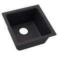 thumbnail image 1 of Elkay Quartz Luxe 15-3/4" x 15-3/4" x 7-11/16", Single Bowl Dual Mount Bar Sink, Caviar, 1 of 7