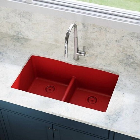 Elkay Quartz Luxe 33'' L x 19'' W Double Basin Undermount Kitchen Sink with Aqua Divide