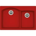 thumbnail image 1 of Elkay Quartz Luxe 33" x 22" x 10", Offset 60/40 Double Bowl Drop-in Sink with Aqua Divide, Maraschino, 1 of 3
