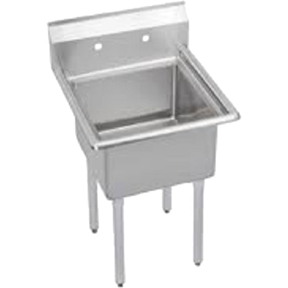 Elkay S1C18X18-0X Dependabilt 23 x 23-13/16 x 43-3/4 Deep Scullery Sink, No Drainboard, 2 Holes, 18-Gauge Stainless