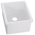 thumbnail image 1 of Elkay SWU1517WH Fireclay 16-3/8" x 18-7/8" x 10-1/8" Single Bowl Undermount Bar Sink White, 1 of 2