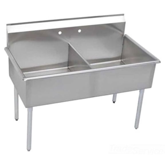 Elkay B2C18X21X Dependabilt 39 x 24-1/2 x 42 Double Scullery Sink, No Drainboard, 2 Holes, 12 Depth, 18-Gauge Stainless