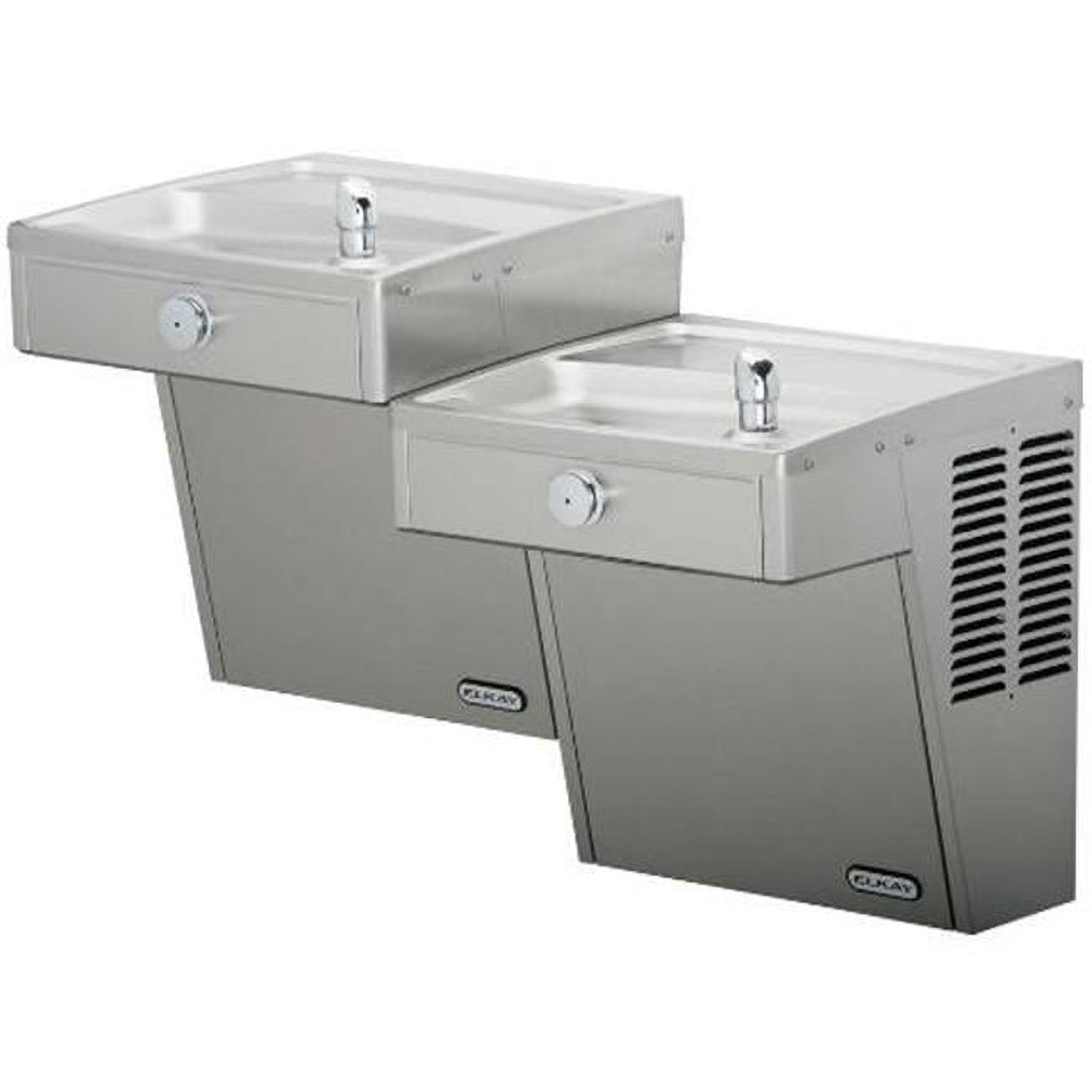 Elkay Stainless Steel Wall Mounted Bi-Level Outdoor Drinking Fountain