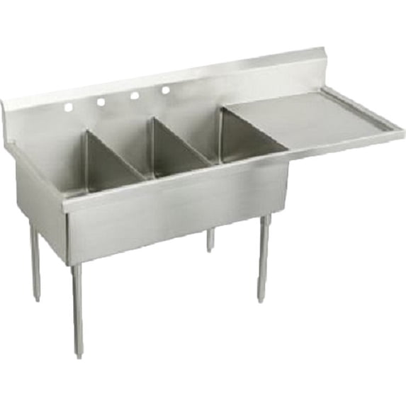 Elkay WNSF8345R4 Triple Bowl Stainless Steel Scullery Sink