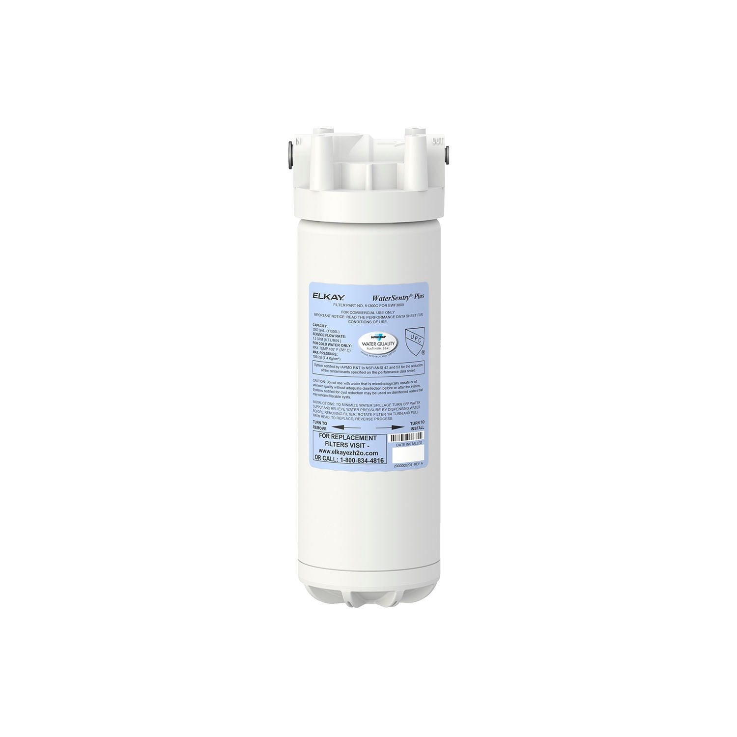 Elkay White Polypropylene Water Filter System Kit
