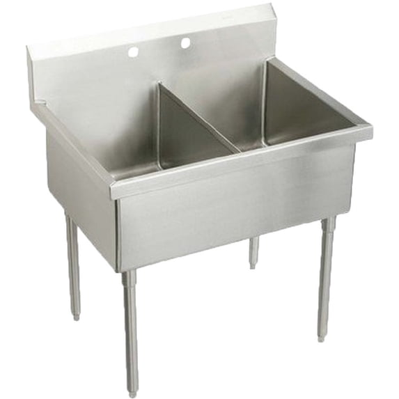 Elkay WNSF8230OF2 Double Bowl Stainless Steel Scullery Sink