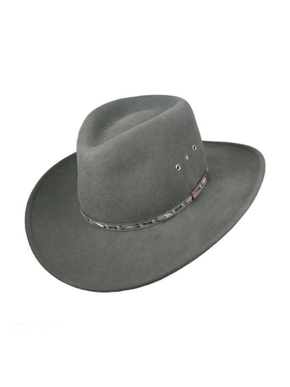Elkhorn Crushable Wool Felt Western Hat - M - Steel Gray