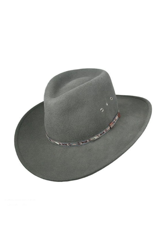 Elkhorn Crushable Wool Felt Western Hat - M - Steel Gray