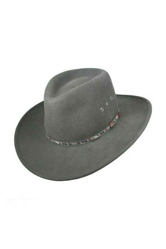 Elkhorn Crushable Wool Felt Western Hat - XL - Steel Gray