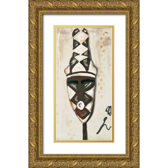 Elki,O 11x18 Gold Ornate Wood Framed with Double Matting Museum Art Print Titled - African influence I