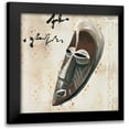 thumbnail image 1 of Elki,O 12x12 Black Modern Framed Museum Art Print Titled - African Mask, 1 of 5