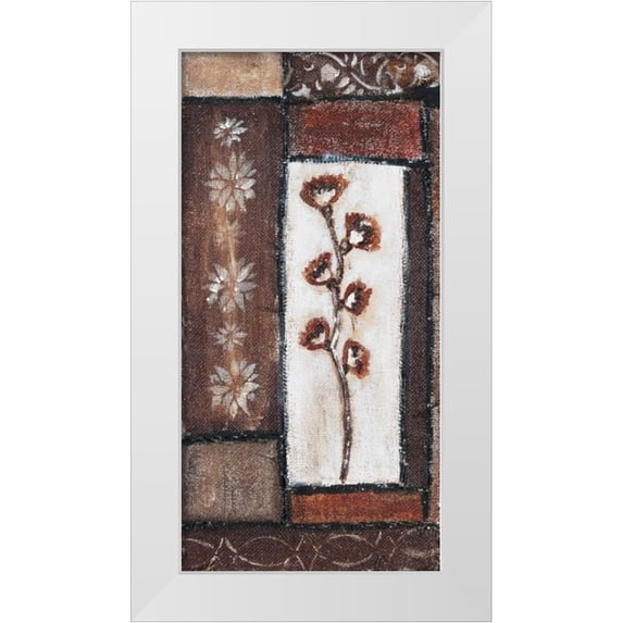 Elki,O 9x14 White Modern Wood Framed Museum Art Print Titled - Floral brown I