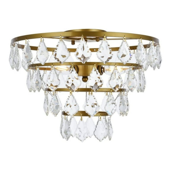 Ella 16 inch flush mount in brass