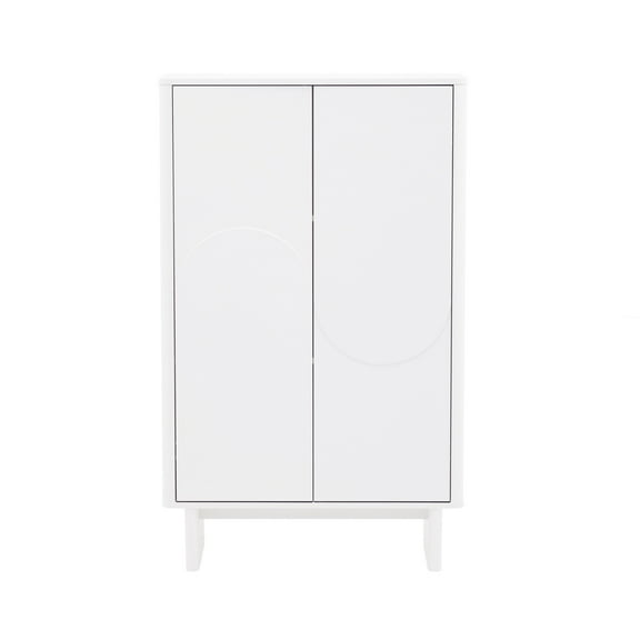 Ella 32 Inch White Accent Cabinet For Living Room Bedroom Dining Room Modern Storage With Soft Close Doors And Adjustable Shelves